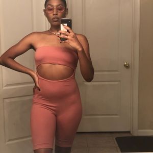 Pink peep whole romper